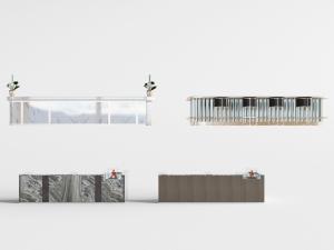 新中式大理石装饰的前台接待台