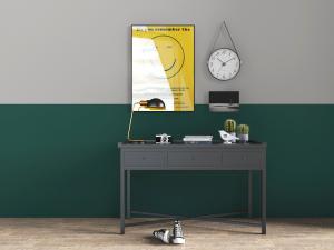 北欧黑色带抽屉的书桌3d模型 北欧黑色带抽屉的书桌