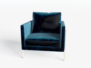 现代轻奢蓝色沙发椅子3d模型 现代轻奢蓝色沙发椅子