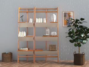 北欧实木开放式置物装饰架