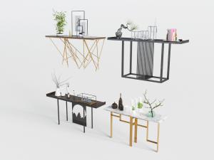 新中式金属支撑的端景台3d模型 新中式金属支撑的端景台