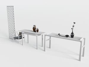 新中式白色端景台3d模型 新中式白色端景台