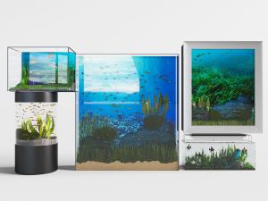 现代方形圆形水族箱、鱼缸