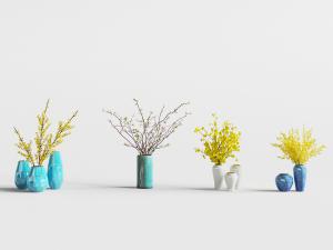 中式陶瓷花瓶花卉饰品摆件