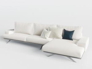 现代不锈钢金属脚的转角多人沙发3d模型 现代不锈钢金属脚的转角多人沙发