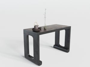 中式黑色实木端景台3d模型 中式黑色实木端景台