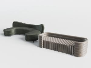 现代圆弧形布艺多人沙发3d模型 现代圆弧形布艺多人沙发