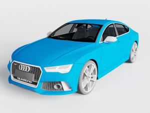 现代蓝色奥迪汽车3d模型 现代蓝色奥迪汽车