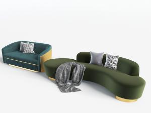 现代轻奢多人沙发3d模型 现代轻奢多人沙发