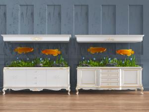 欧式装饰鱼缸的玄关装饰柜