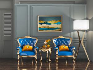 欧式金色雕花边框单人沙发边几3d模型 欧式金色雕花边框单人沙发边几