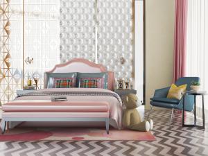 现代轻奢双人床休闲椅子