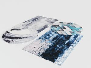 新中式抽象图案的地毯3d模型 新中式抽象图案的地毯
