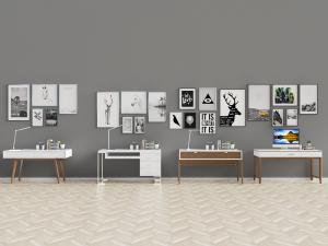 北欧实木书桌3d模型 北欧实木书桌