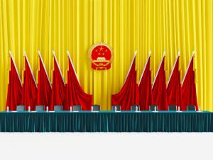 现代会议讲台桌旗帜徽章3d模型 现代会议讲台桌旗帜徽章