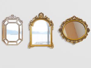 欧式雕花边框的装饰镜子挂件