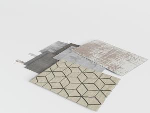 现代长方形地毯3d模型 现代长方形地毯