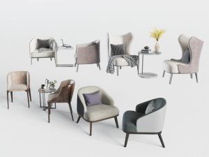 现代布艺单人沙发3d模型 现代布艺单人沙发