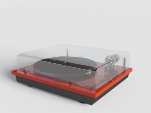 现代老式透明盖子的留声机