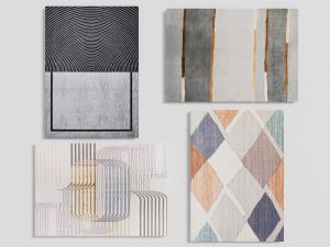 现代长方形地毯3d模型 现代长方形地毯