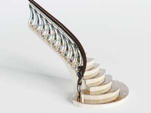 欧式雕花栏杆大理石台阶的楼梯3d模型 欧式雕花栏杆大理石台阶的楼梯