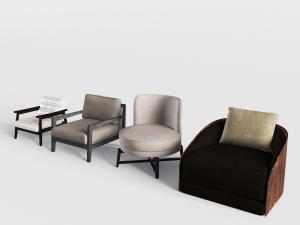 后现代布艺单人沙发3d模型 后现代布艺单人沙发