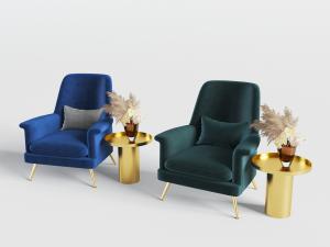 现代轻奢布艺单人沙发3d模型 现代轻奢布艺单人沙发