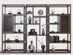 中式实木博古架装饰柜