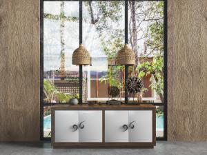 新中式白色柜门实木玄关柜边柜