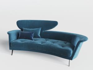 北欧轻奢蓝色软包坐垫多人沙发3d模型 北欧轻奢蓝色软包坐垫多人沙发