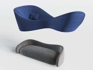 现代蓝色异形多人沙发3d模型 现代蓝色异形多人沙发