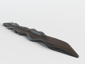 新中式类似山水异形公共椅