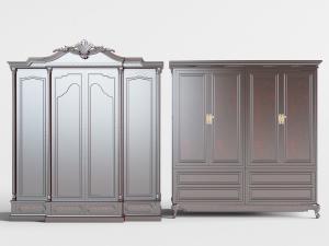 简欧顶部带雕花构件装饰的衣柜