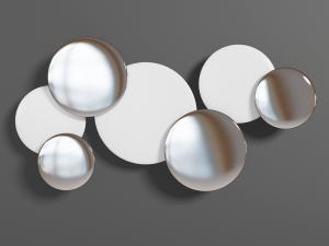 新中式银色金属圆形墙饰挂件