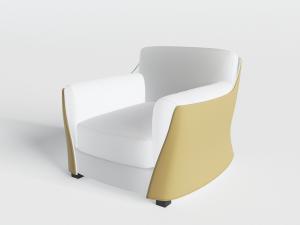 新中式包裹造型的白色单人沙发3d模型 新中式包裹造型的白色单人沙发