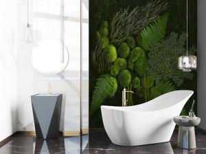 现代白色陶瓷浴盆、洗手池