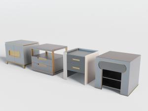 新中式方形灰色床头柜