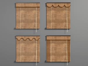 新中式实木拉帘卷帘