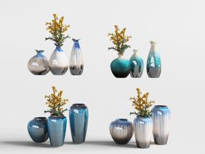 中式青花瓷花瓶花卉