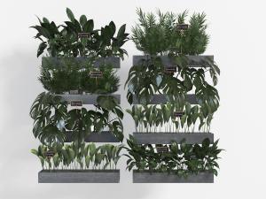 现代壁挂式长方形盆栽植物