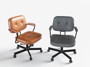 现代皮革带滑轮的办公转椅