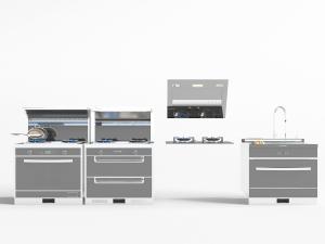 现代带烤箱的集成灶抽油烟机厨房电器