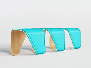 现代蓝绿色多人公共椅子