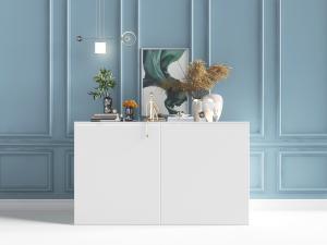 现代白色玄关柜边柜