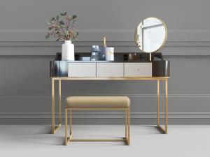 现代轻奢金属支架的化妆梳妆台