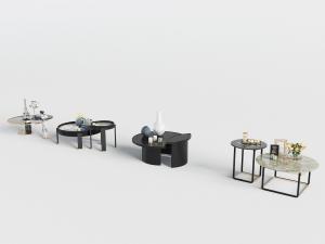 新中式圆形套叠茶几