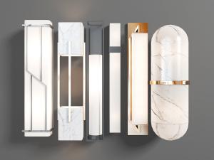 新中式大理石纹理灯罩的壁灯