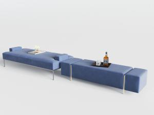 现代轻奢蓝色沙发凳子