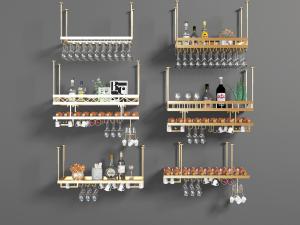 现代轻奢金属吊架酒架3d模型 现代轻奢金属吊架酒架