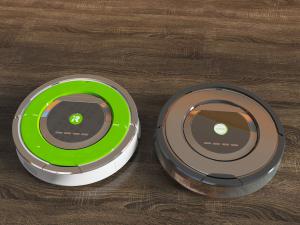 现代圆形扫地机器人